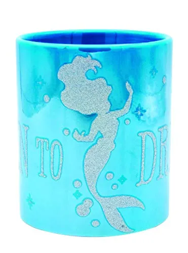 Disney Princess Arielle Tasse Metallic BORN TO DREAM blau, Glitterdruck, Metallicglanz, 100% Keramik, ca. 320 ml, Geschenkbox., 42346