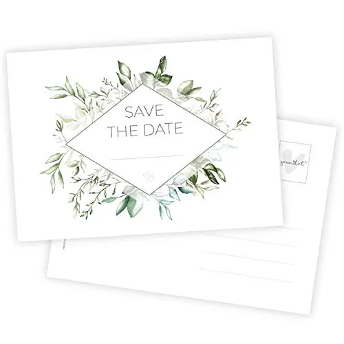 younikat 15 Postkarten Save the Date I DIN A6 I Set Hochzeit Wedding Einladungs-Karten Countdown I dv723