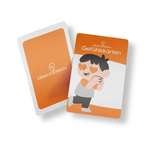 ideen.kollektiv Lernspielzeug Gefühlskarten Set – 28 Emotionskarten & 4 doppelseitige Symbolkarten (für Coaching, Therapie & Pädagogik, Mehrsprachige Gefühls-Visualisierung für Teambuilding & Gruppenarbeit)
