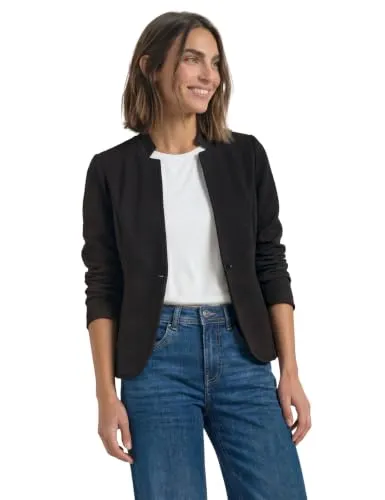 STREET ONE Kurzblazer Schwarz 42 EU mit Reverskragen in schwarz von Street One