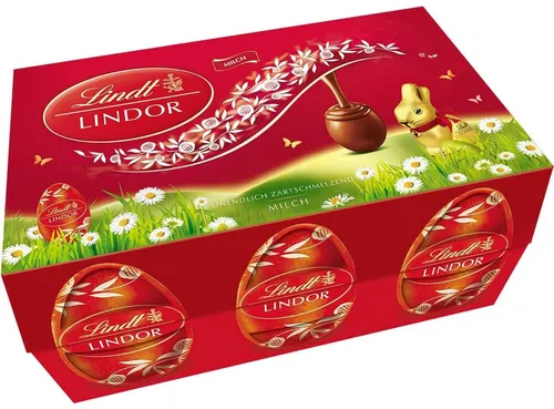 Lindt Lindor Vollmilch Ostereier im Eierkarton - Schokolade - 168g