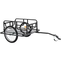 DELUKE Fahrradanhänger Mit Ladefläche NOEC Schwarz Klappbar Bis 50kg 2 Getränkekisten Lastenanhänger Für Fahrrad Transportanhänger