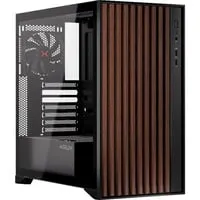 KRUX Palum Gehäuse - Elegantes Computergehäuse mit Holz-Elementen, Platz für leistungsstarke Komponenten und vorinstallierten Ventilatoren für optimale Belüftung.
