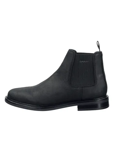 GANT Stiefelette Leder/Textil, Herren, Gr. 42, schwarz - Wanderschuhe mit praktischer Slip-on-Funktion und bequemer Blockabsatzsohle für zusätzlichen Komfort. Ideal für lässige Outfits und Outdoor-Aktivitäten.