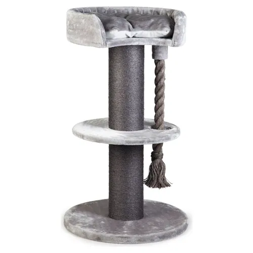 Beeztees Kratzmöbel Wello grau 70x70x120cm für Katzen - Stabil & Kuschelweich - Kuscheliger Kratzbaum mit Liegefläche und Spielzeug, ideal für Katzen. Stabil und aus hochwertigem Plüsch, bietet er einen gemütlichen Rückzugsort.