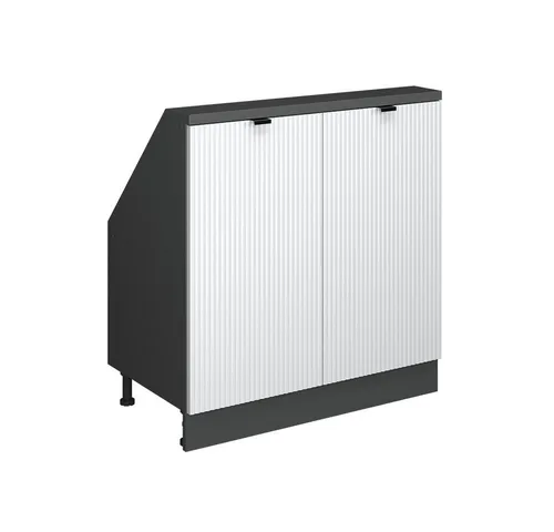Vicco Dachschrägenschrank Weiß Riffel 80 x 81,6 cm mit 2 Türen - Cleverer Dachschrägenschrank für optimalen Stauraum unter dem Dach. Robuste Bauweise und pflegeleichte Materialien sorgen für eine durchdachte Raumgestaltung. Maße: 80 x 81,6 cm.