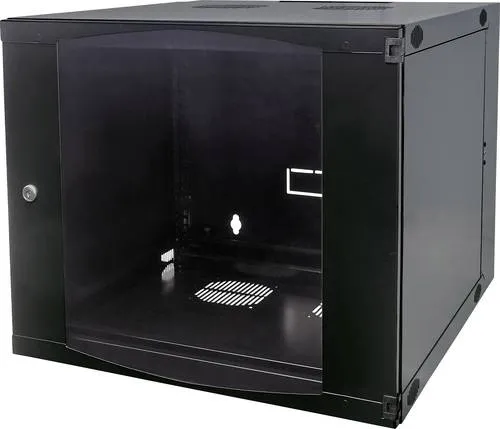 Intellinet 12U Wandmontage Netzwerk Cabinet - Server-Zubehör mit schwenkbarem Design für einfachen Zugang zur Rückseite, max. Tragfähigkeit 30kg, ideal für platzsparende Lösungen.