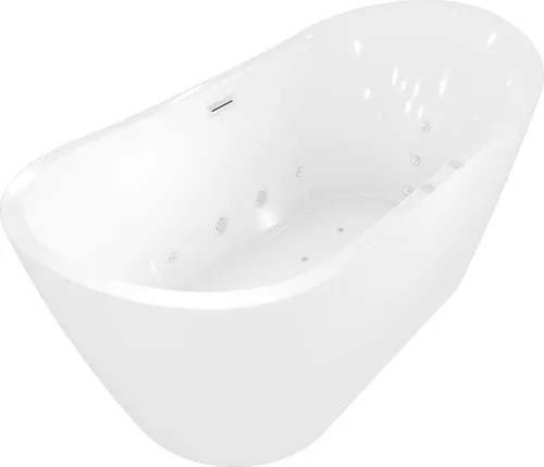 AcquaVapore F23 Freistehende Badewanne 180x92cm - Moderne Badewanne mit 8 Luft- und 12 Wasser-Massagedüsen, LED Lichttherapie und ergonomischer Form für entspannende Wohlfühlmomente. Ideal für Ihr Badezimmer.