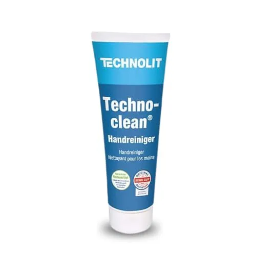 TECHNOLIT Technoclean Handreiniger Tube 250ml | Hochkonzentriert, silikonfrei & rückfettend | pH-hautneutral mit Maiskolbenmehl | Porentiefe Reinigung