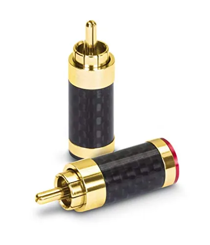 Dynavox Cinchstecker Carbon, 4er-Set vergoldet