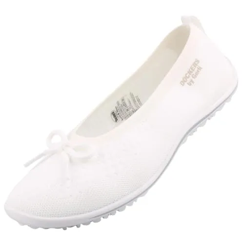 Dockers by Gerli Damen Ballerinas Weiss EU 37 - Hausschuhe - super weich und flexibel, ideal für ein angenehmes Barfußgefühl den ganzen Tag