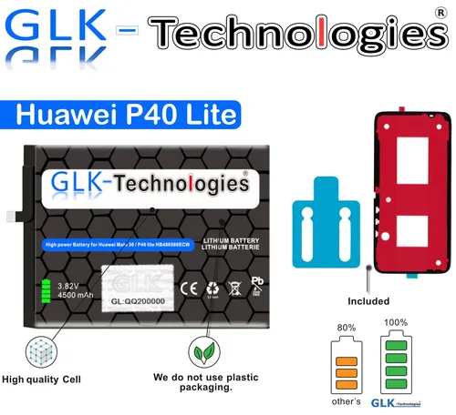 GLK FÜR Huawei Akku HB486586ECW P40 lite 4500mAh Batterie 2025 OHNE SET