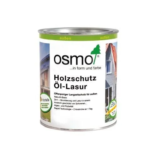Osmo Holzschutz Öl-Lasur Basaltgrau 0,75 l - Wetterfest und langlebig - Holzöle: Schützen Sie Ihr Holz mit der Basaltgrau Lasur von Osmo, die wetterfest und atmungsaktiv ist, ideal für langlebigen Holzschutz.