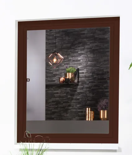 Culex Fliegengitter Alu Compact braun, 130x150cm - Fliegengitter für Fenster mit Rahmen, ideal für Rollläden. Einfache Montage ohne Bohren, optimale Sicht und Luftdurchlässigkeit.