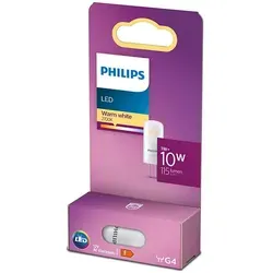 Philips LED 10W G4 WW 12V ND SRT6 - Energieeffiziente LED-Lampe mit warmweißem Licht (2700 K) für angenehme Atmosphäre. Ideal für G4-Sockel, 115 lm Lichtleistung, langlebig mit 15.000 Stunden Lebensdauer und nur 1 W Verbrauch.