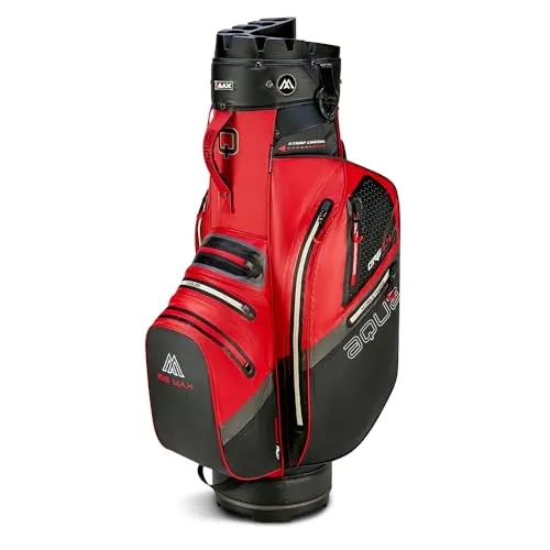 Ekomi Big Max Aqua Silencio 4 Cartbag WL90074-RB - Golftaschen mit innovativem SilencioTop für geräuschloses Spiel und maximale Organisation. 100% wasserdicht dank verschweißter Nähte und YKK-Reißverschlüssen.