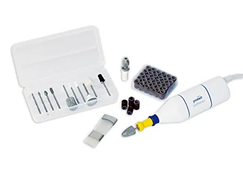 promed Maniküre-Pediküre-Set Pedisenso Duo weiß - Nagelpflege-Set mit 11 Aufsätzen, stufenlos regelbarer Drehzahl und Überhitzungsschutz – ideal für die sanfte Pflege, auch für Diabetiker geeignet.