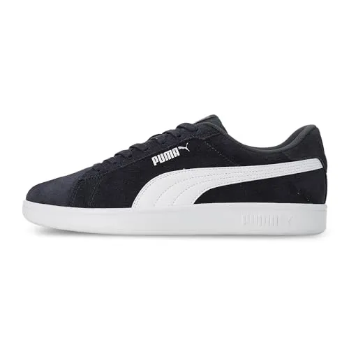 PUMA Unisex Smash 3.0 Sneaker - Parisian Night White Silver, 39 EU - Herren-Sneaker mit Obermaterial aus Wildleder und gepolstertem Kragen für optimalen Komfort und Stil.