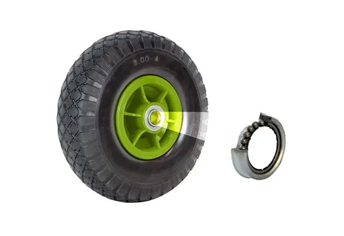 TRUTZHOLM Sackkarren-Rad Luftrad 260x85 mm versetzte Nabe Ø 20 mm grün robustes 4 PR Gewebe