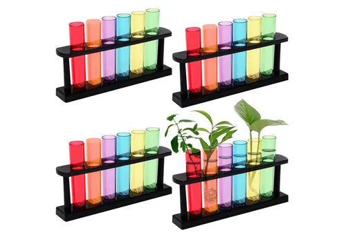 Belle Vous Flachmann 4er Set Reagenzgläser - 45 ml - Sonstige Angebote - Ideal für die Aufbewahrung von Bonbons, Badesalz oder Perlen, aus hochwertigem Glas und in elegantem Design.