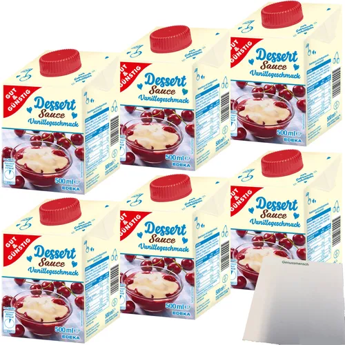 Gut&Günstig sahnige Dessertsauce mit Vanillegeschmack 6er Pack 6x500ml usy Block