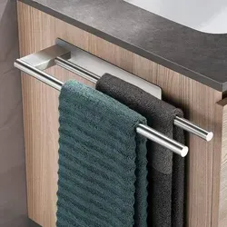 Dvocel Handtuchhalter ohne Bohren zweiarmig 304 Silber - Der Dvocel Handtuchhalter ohne Bohren zweiarmig 304 Silber bietet eine stilvolle Lösung für dein Bad. Die selbstklebende Montage auf glatten Oberflächen ist einfach und schnell, ideal für Ordnung und Funktionalität ohne Bohrlöcher.