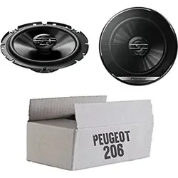 Pioneer Lautsprecher für Peugeot 206 - 16cm 2-Wege Koax Einbauset - Lautsprecher für Peugeot 206, 16cm 2-Wege Koaxial-System für kraftvollen Klang und einfache Installation in der Tür.