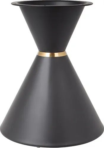 Metall Tischgestell DIY Sanduhrform Tischbasis H: 49 cm Schwarz Ohne Platte