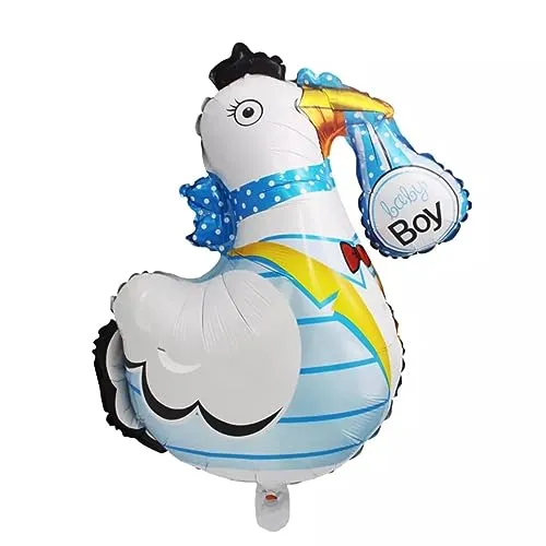 Folienballon Baby Boy, Storch, ca. 84 x 78 cm - Party Luftballon Deko Dekoration Kindergeburtstag Helium Heliumballon XXL Ballon Geburt Geburtstag Baby Girl boy Mädchen Junge Babyparty