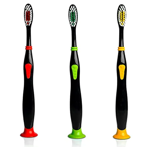 Clienis® Zahnbürste mit Saugnapf für Kinder 9 bis 12 Jahre | Zahnbürstenset Extra Weich | KAI Plus | Care Baby Toothbrush (Schulkind)