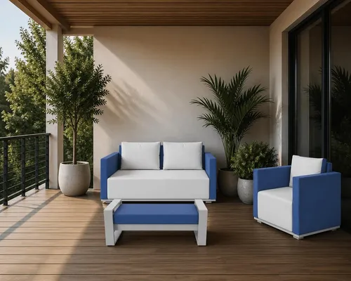 Bequemes Sofa mit Couchtisch in Blau und Weiß - Moderne Couchgarnitur für Jugendliche und Erwachsene, bestehend aus 2-Sitzer-Sofa und Couchtisch. Mit abnehmbaren Kissen und robustem Kunstleder für hohen Komfort und Stil in jedem Wohnraum.