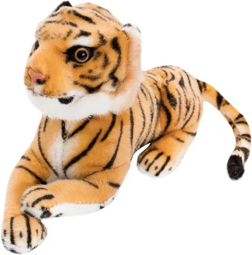 BRUBAKER Kuscheltier Tiger - 25 cm Plüsch Stofftier - Kleine Raubkatze (1-St., Baby Plüschtier Liegend), Kinder Plüsch Spielzeug