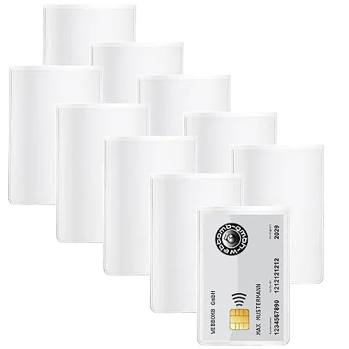 webbomb® 10 Stück Ausweishülle Kartenhülle für Ausweise Bankkarten Personalausweis Kreditkarten Fahrkarten Führerschein für Geldbörse Wallet 10x Klarsicht Schutzhülle transparent