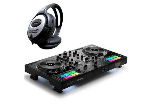 HERCULES DJ Controller Inpulse 500 mit Kopfhörer – Komplett-Set für DJs - Der Hercules DJ Control Inpulse 500 ist ideal für ambitionierte DJs. Mit 2 großen Jogwheels und 16 RGB-Pads bietet er vielseitige Möglichkeiten. Inklusive Kopfhörer für den perfekten Sound und intuitive Software für ein gelungenes DJ-Erlebnis.