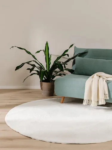 benuta Fellteppich Furry, rund, 80 cm - Kunstfell-Teppich für Wohnzimmer, Esszimmer und Schlafzimmer, weich und rutschfest, sorgt für eine gemütliche Atmosphäre mit einem zeitlosen Design.