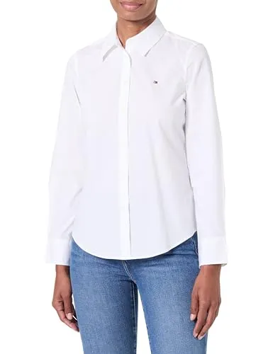 Tommy Hilfiger Hemdbluse STRETCH REGULAR LS SHIRT mit Logo von Tommy Hilfiger