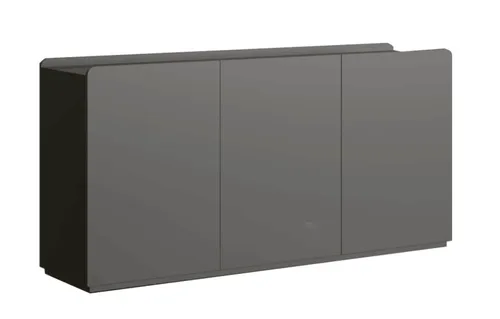 Stilvoller Grauer Hängeschrank für moderne Büros - Eleganter Hängeschrank mit 3 Türen, ideal für die Aufbewahrung im Arbeitszimmer. Mit kompakten Maßen (160 x 40 x 80 cm) und modernem Design, perfekt für jede Büroeinrichtung.
