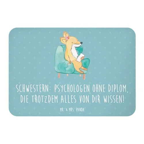 Mr. & Mrs. Panda Magnet Schwestern Psychologen - Geschenk, haftmagnet, Notizhalter, whiteboardmagnet, zettelhalter, Geschwister, Familienmitglieder, Lächeln, Kühlschrankmagnet