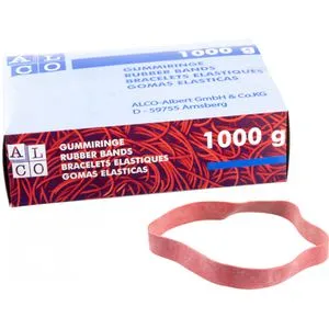Alco Gummibänder 763/2, Länge 200mm, Breite 17mm, rot, 1000g