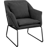 SVITA Cocktailsessel JOSIE - Dunkelgrau, inkl. Kissen - Cocktailsessel mit gepolstertem Sitz und Rückenlehne, ideal für gemütliche Loungemomente. Pflegeleicht und robust, perfekt für jeden Wohnraum.