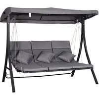 Produktbild Outsunny Hollywoodschaukel 3-Sitzer mit Verstellbarem Sonnendach