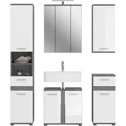 welltime Badmöbel-Set LUCCA, 5-teilig mit LED Beleuchtung von welltime