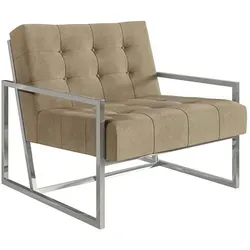 S-Style Loungesessel Tampa mit Metallfüßen aus Samtstoff - Eleganter Loungesessel mit silbernen Metallfüßen und hochwertigem Samtstoff. Ideal für stilvolle Wohnräume, bietet er Komfort und ein modernes Design für jeden Raum.