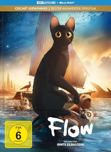 Flow - Limitiertes Mediabook (4K Ultra HD + Blu-ray) - Erleben Sie den Film in beeindruckender 4K Ultra HD-Qualität. Das limitierte Mediabook bietet eine exklusive Sammleredition für Filmfans.