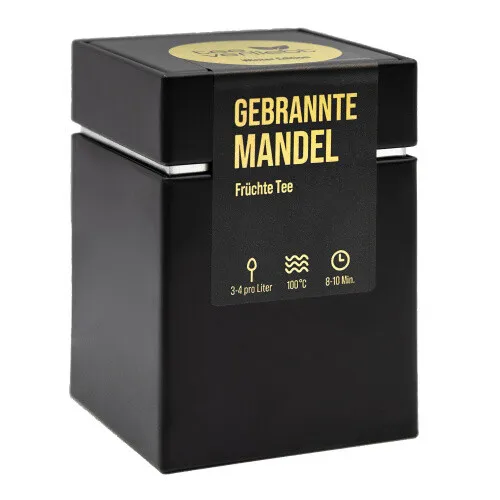 teeverliebt - Gebrannte Mandel Geschenkdose | 80g Früchtetee - Winter Edition