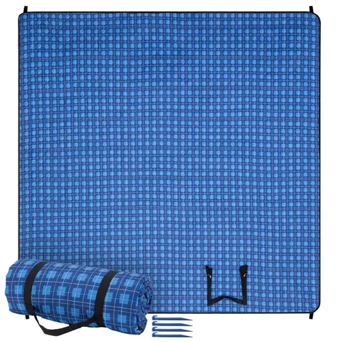 Picknickdecke 200x200 - XXL Stranddecke für unvergessliche Tage - Luftmatratzen & Isomatten, große 200 x 200 cm Picknickdecke aus strapazierfähigem Polyester, perfekt für Strand, Camping und Gartenpartys.