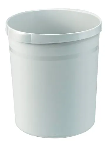 PROREGAL Klassischer runder Papierkorb aus Kunststoff | 18 Liter, HxØ 35x31,2cm | Grau