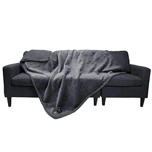 luciphia Wasserdicht Hundedecke Flaushig, Fleece Haustier Decke Waschbar, Outdoor Decke für Hunde Katzen, Schutzdecke für Sofa, Bett Autositz, Möbel Dunkelgrau XL (145 * 165cm)