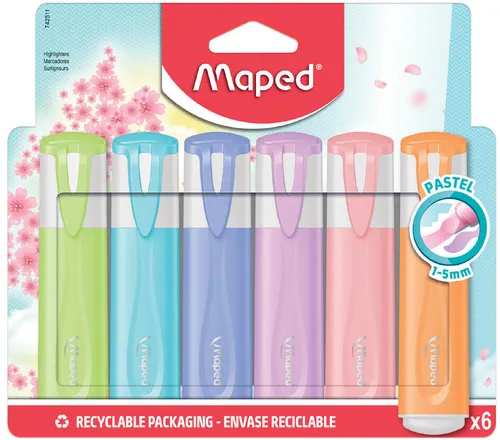 Maped Textmarker FLUO'PEPS PASTEL 6er Blister