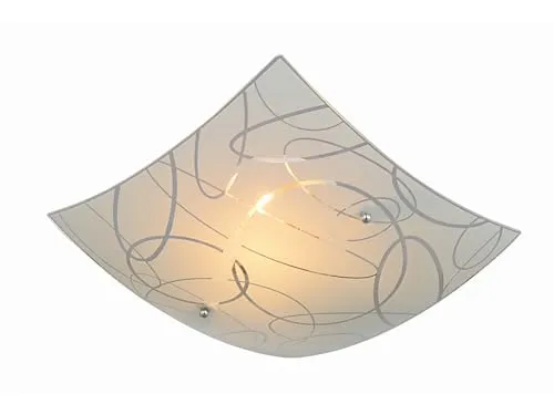 Quadratische Deckenleuchte mit satiniertem Glas, 30x30cm - Moderne Deckenleuchte aus Metall mit dekorativem satiniertem Glas, dimmbar und ideal für stimmungsvolle Beleuchtung in jedem Raum.